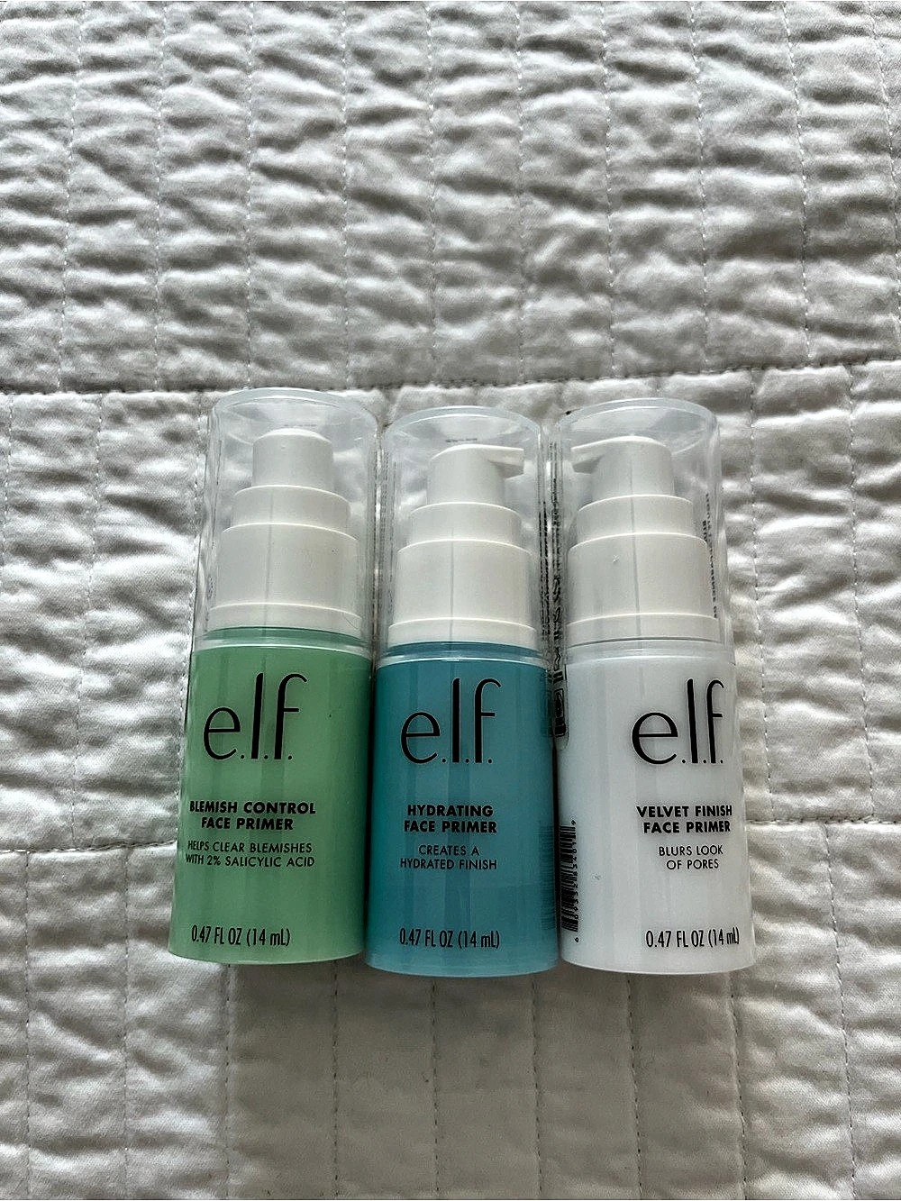 e.l.f. Face Primer Trio (Blemish Control, Hydrating, Velvet Finish). Face Primer